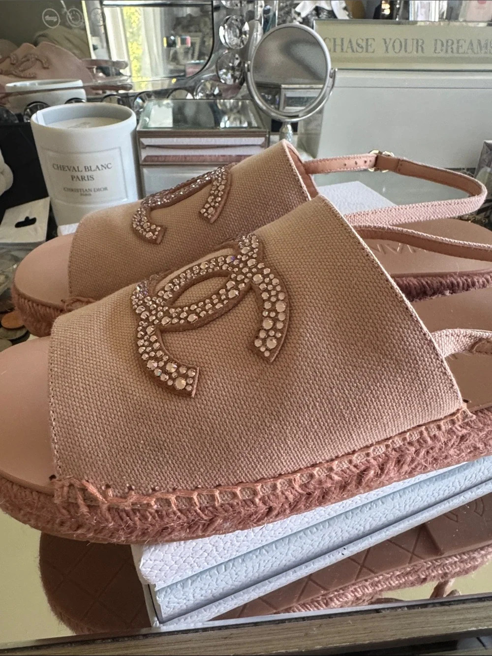 CHANEL espadrille showcasing